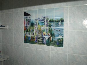 Ceramic Tile Mural Installations Bathroom