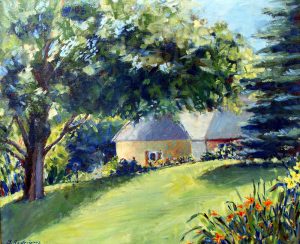 painting transferred onto tiles