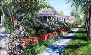 Street scenes transferred onto tiles