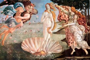 Botticelli Venus Americana art transferred onto tiles