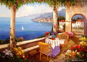 Mediterranean landscapes can be transferred onto tiles for indoors and outdoors,walls,floors,pools,countertops.