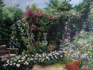 Street scenes transferred onto tiles