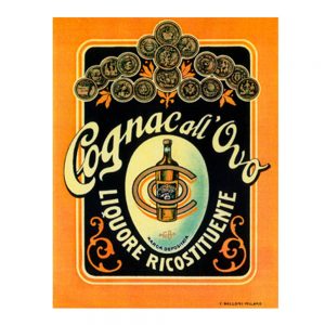 Cognac Labels transferred onto tiles