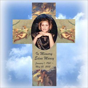 Photo Memorials Cross Cherubs Tiles