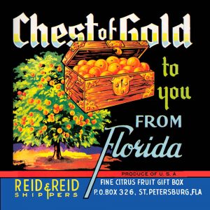 Fruit Crate Labels transferred onto tiles