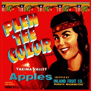 Fruit Crate Labels transferred onto tiles