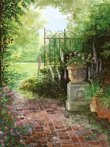 Street scenes transferred onto tiles