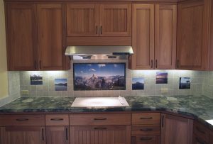 Photo transferred onto Ceramic for kitchen backsplash