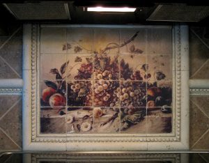 Corrado Pila ransferred onto marble for kitchen backsplash