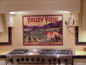 Fruitcrate Label transferred onto ceramic for kitchen