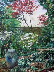 Street scenes transferred onto tiles