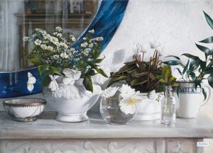 Still Life Paintings transferred onto tiles