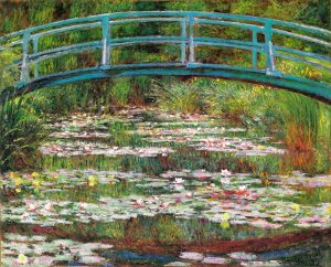 Monets Japanese Footbridge transferred onto tiles to create rile murals