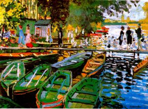 Water scenes transferred onto tiles to create rile murals