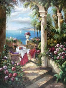 Mediterranean landscapes can be transferred onto tiles for indoors and outdoors,walls,floors,pools,countertops.