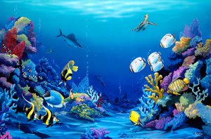 Undersea Paintings transferred onto tiles