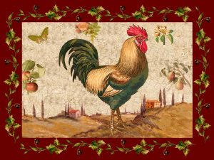 Rooster painting to be transferred on tiles