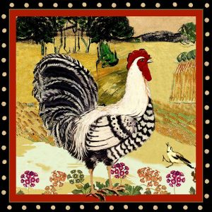 Rooster painting to be transferred on tiles