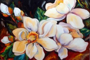 Floral Still Life Paintings transferred onto tiles