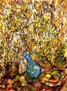 Abstract Still Life Paintings transferred onto tiles