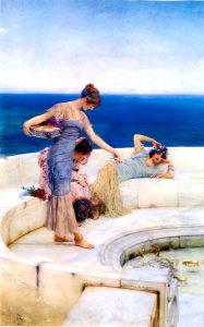 Tadema artwork Figurative Murals Americana art transferred onto tiles