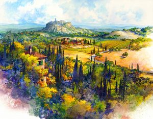 Tuscan landscapes can be transferred onto tiles for indoors and outdoors,walls,floors,pools,countertops.