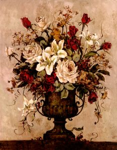 Floral Still Life Paintings transferred onto tiles