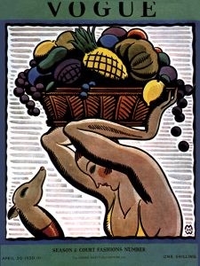 Vintage poster transferred onto tiles