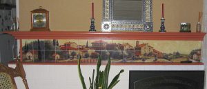 Tumbled marble Tile Mural Installations