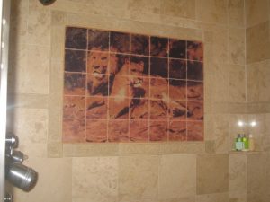 Tumbled marble Tile Mural Installations
