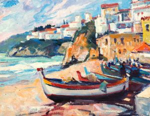 Water scenes transferred onto tiles to create rile murals