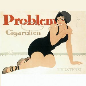 Cigars and cigarettes transferred onto ceramic or marble tiles