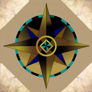 Compass Rose transferred onto tiles