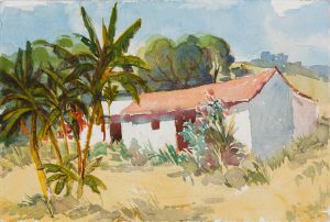 painting transferred onto tiles