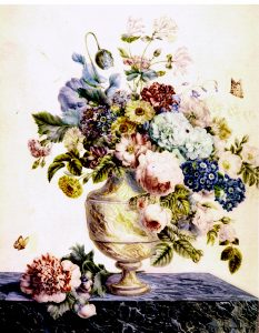 Floral Still Life Paintings transferred onto tiles