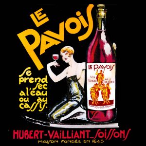 Vintage poster transferred onto tiles