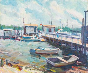 Water scenes transferred onto tiles to create rile murals