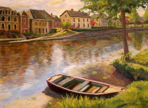 Water scenes transferred onto tiles to create rile murals