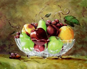 Fruit Still Life Paintings transferred onto tiles