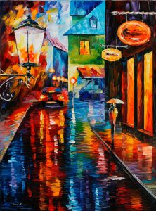 Street scenes transferred onto tiles