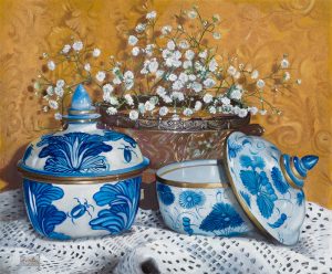 Still Life Paintings transferred onto tiles