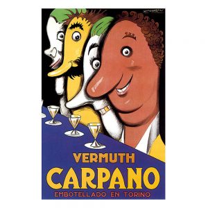 Vermouth Labels transferred onto tiles